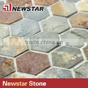 Newstar Factory Price Natural Stacked Stone Bachsplash Single Slate Mosaic thumbnail-3