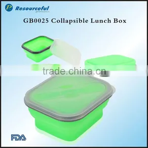 2015 Wholsale 2 Compartment Silicone Collapsible Lunch Box,silicone Lunch Container thumbnail-1