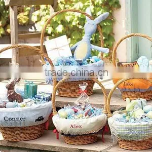Handmade Wicker Christmas Gift Basket Empty Wicker Easter Basket thumbnail-1