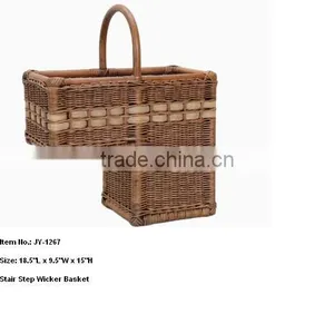 Willow Stair Basket for Magazines and Newspaper thumbnail-1