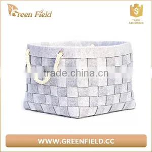 Popular Customize Woven Felt Storage Basket for Polyester Felt Firewood Basket thumbnail-1