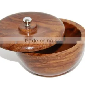 Wholesale Round Wood Shaving Bowls With Lid thumbnail-1