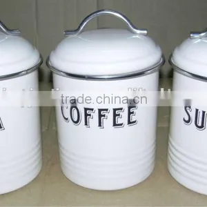 Great Quality Metal Tea Coffee Sugar Canisters, Contemporary Style thumbnail-1