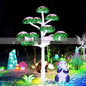 Home Garden Decorative 350cm Height Outdoor Artificial Green Flashing LED Solar Lighted up Mashroom Trees EDS06 1429 thumbnail-1