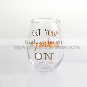 "GET YOUR PIE ON"Decal Stemless Wine Glass Cup thumbnail-2