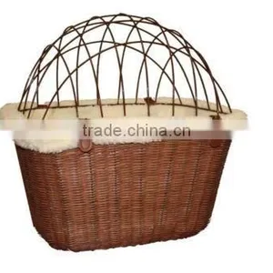 SOLVIT Tagalong Wicker Pet Bicycle Basket With Wire Cover Bracket thumbnail-1