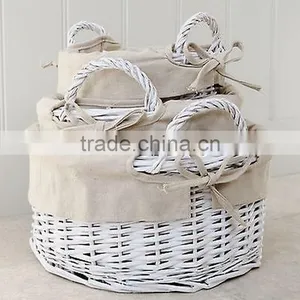 White Wicker Basket Product Type Baby Shower Gifts Used Small Wicker Shower Basket thumbnail-2