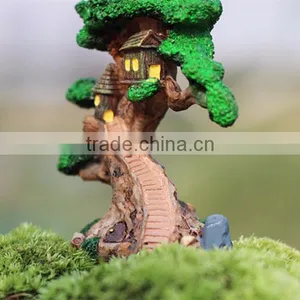 Custom Resin Crafts Garden Decor Artificial Miniature Tree House Gnome thumbnail-2