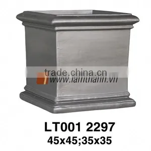 Vietnam Squared High Quality Dark Painted Terracotta Pottery thumbnail-1