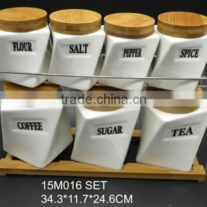 With Bamboo Lid And Sealed Ring Canister Set Kitchen Jar thumbnail-5