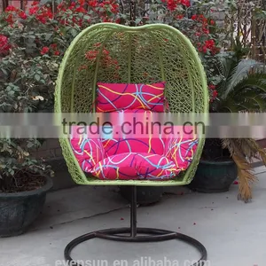 Modern Half-Apple Shaped Hammock Rattan Hanging Swing Egg Chair thumbnail-1
