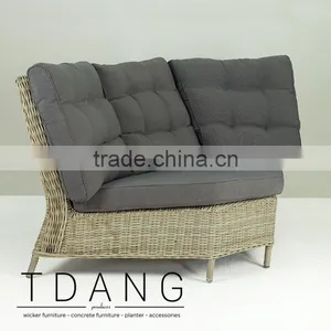 Hanna Wicker Sofa Corner- Modern Outdoor Wicker Furniture - Rattan Corner Sofa Sets thumbnail-1