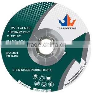 7"(180x6x22.2mm) Depressed Center Resin Bonded Reinforced Grinding Wheel For Stone thumbnail-1