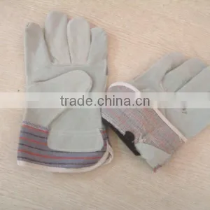 Sunnyhope Patched Palm Canvas Back Cow Split Leather Work Glove thumbnail-1