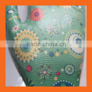 Printed Liner Ladies Garden Gloves Thin Lightweight Nitrile Gloves Flower Nitrile Work Gloves thumbnail-2