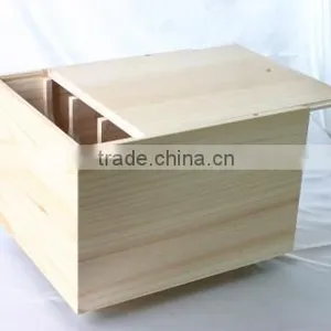 Solid Pine Wood Wooden Wine Box With Good Offer thumbnail-1
