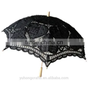 Black Lace Parasol Umbrella thumbnail-2
