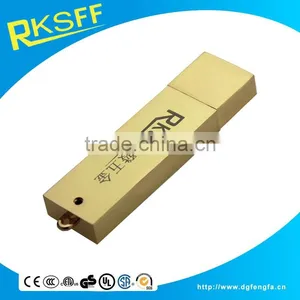 2017 Business Gifts Zinc Alloy Gold Plating USB Shell With Logo thumbnail-4