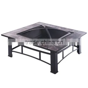 32.5 Inch Square Slate Tile Table Fire Pit thumbnail-1