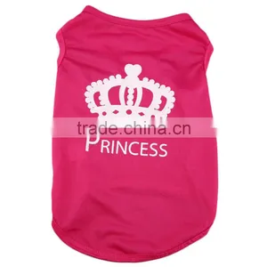 Cute Summer Small Dog Cat Pet Soft Vest Princess Crown Pattern Apparel Costumes T Shirt Pet Dog Summer Breathable Clothes thumbnail-1