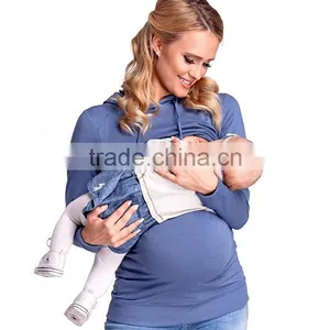 Fashion Xxxxl Hoodies Heavyweight Cotton Nursing Hoodie Breastfeeding Top Sweatshirt For Maternity Casual thumbnail-2