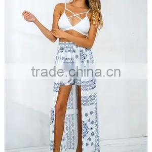 2016 New Design This Cute Pair of Shorts Features a Printed Fabrication and Has a Maxi Skirt thumbnail-2