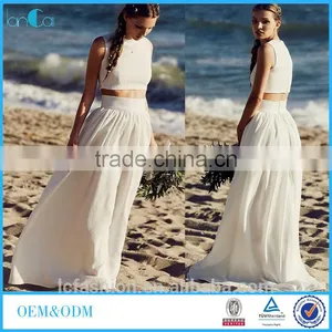 Floor Length Beach Wedding Dress Set New Model Women Skirt and Blouse thumbnail-1