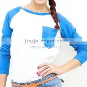 Women t - Shirt 3/4 Sleeve Raglan Baseball, 100% Cotton thumbnail-3