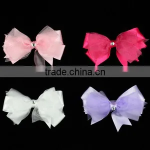 4.5" Organza Hair Bow thumbnail-1