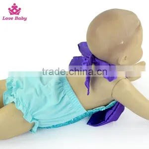 OEM Manufacturer Boutique Baby Swimwear Kids Sequins Beachwear With Headband thumbnail-3