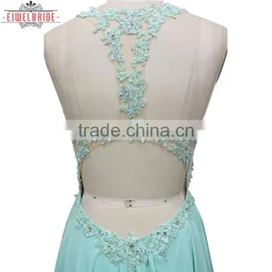 Custom Floor Length Long A Line Chiffon Evening Dress thumbnail-3