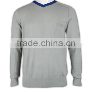 ISO9001/BSCI Manufature Blank Light Grey Acyclic Varsity Sweater thumbnail-2