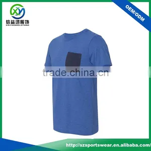 High Quality Cotton O-neck Sport Men t Shirts With Pocket thumbnail-1