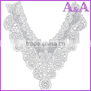 Water Soluble Lace 100% Cotton African Chemical Lace Collar for Shirt and Dress thumbnail-2