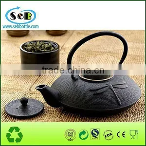 Embossed Bamboo Blue Antique Cast Iron Teapot/Koodee Metal thumbnail-3