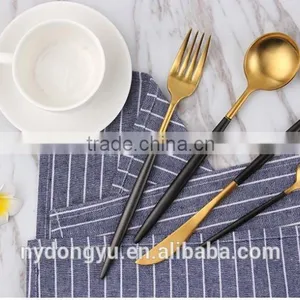 304 Stainless Steel White Gold Knife Fork Spoon 4 Piece Set Tableware/chnuhuka Fork Knife Set Cultery /fancy Dining Tableware thumbnail-5