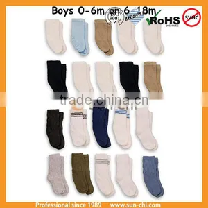 Factory Price Cotton Striped Solid Animal Cartoon Cute Baby Socks Boys Girls(0-6 Years Old) Socks thumbnail-1