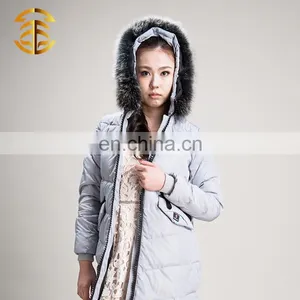 Wholesale Colorful Hooded China Ladies Long Down Jacket thumbnail-6
