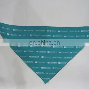 Wholesale Full Mold Logo Printing Cotton Triangle Bandana Custom Made Green Cotton Triangle Scarf Cotton Dog Bandana thumbnail-1