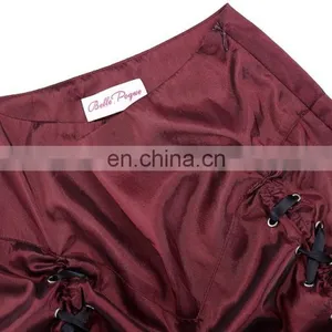 Belle Poque Women's Vintage Retro Gothic Victorian Style N/T Taffeta Ruched Long Wine Skirt BP000208-2 thumbnail-3