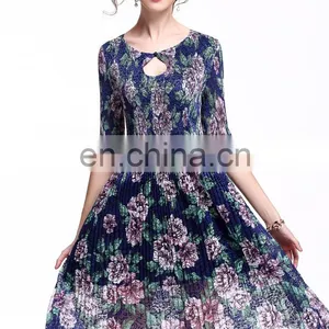2017 Wholesale Lace Print Dress for Lady Retro Dress Summer thumbnail-1