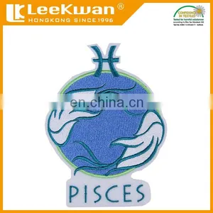 Eco-Friendly PISCES Embroidery Patch With Heat-cut Backing thumbnail-1