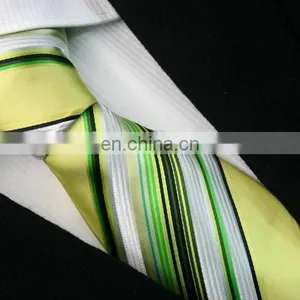 Men High Quality Decoration Plaid and Stripe Pattern Green Clean Neck Tie thumbnail-2