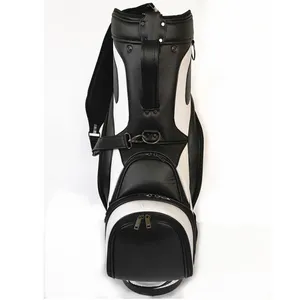 2019 New Black/white Contracted PU Leather Barrel Golf Club Bag thumbnail-4