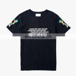 DiZNEW Clothing Manufacturers Custom Mens Cotton Embroidery Plain Black T Shirt thumbnail-2