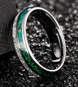 Colored Silver Foil Tungsten Gold Ring thumbnail-1