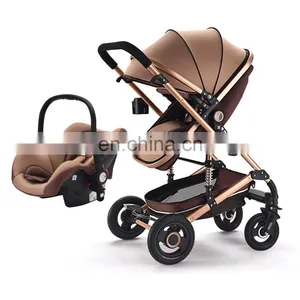 Wholesale Cheap Travel System Luxury Baby Stroller 3 in 1 With Carrycot and Carseat thumbnail-1