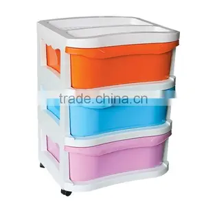 3 Tier Removable Plastic Storage Drawer, Plastic Storage Cabinet thumbnail-1