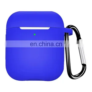 Silicone Protective Case for Airpods 1/2 Wireless Earbuds Case for Airpods Apple Airpods Cover Case With Hook thumbnail-2