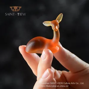 2022 New Design Crystal Decor Deer Mini Statue Sculpture Chopsticks Rack Asian Zen Life thumbnail-1